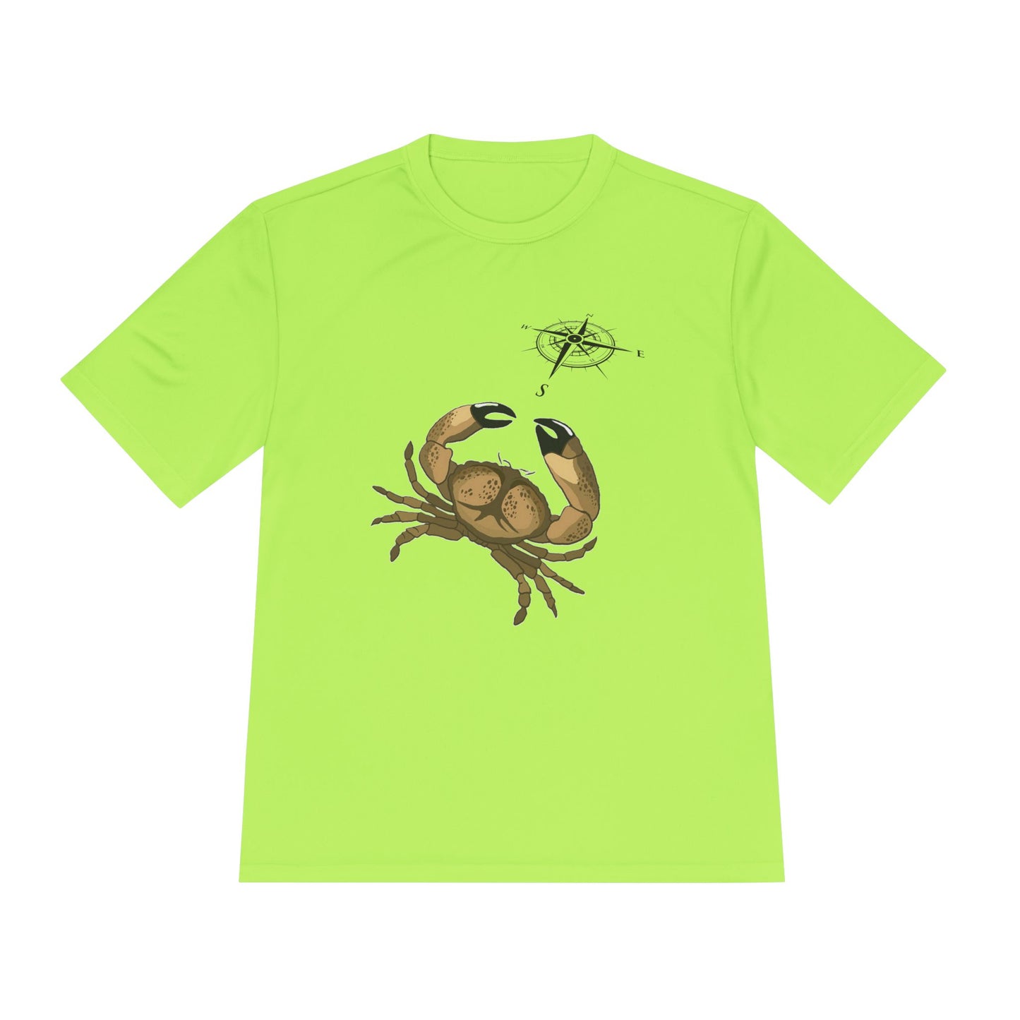 Coastal Adventure Unisex Moisture Wicking Tee - Crab & Fish Design