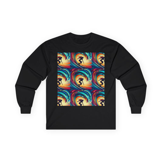 Surf Vibes Unisex Long Sleeve Tee - Colorful Wave Design