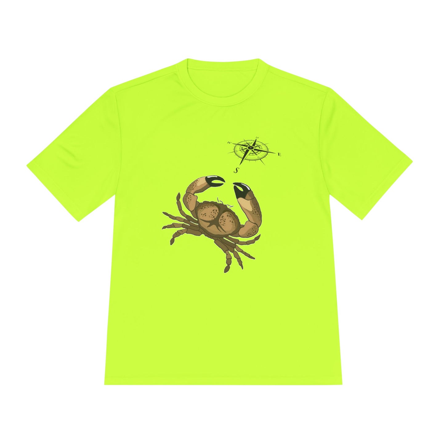 Coastal Adventure Unisex Moisture Wicking Tee - Crab & Fish Design