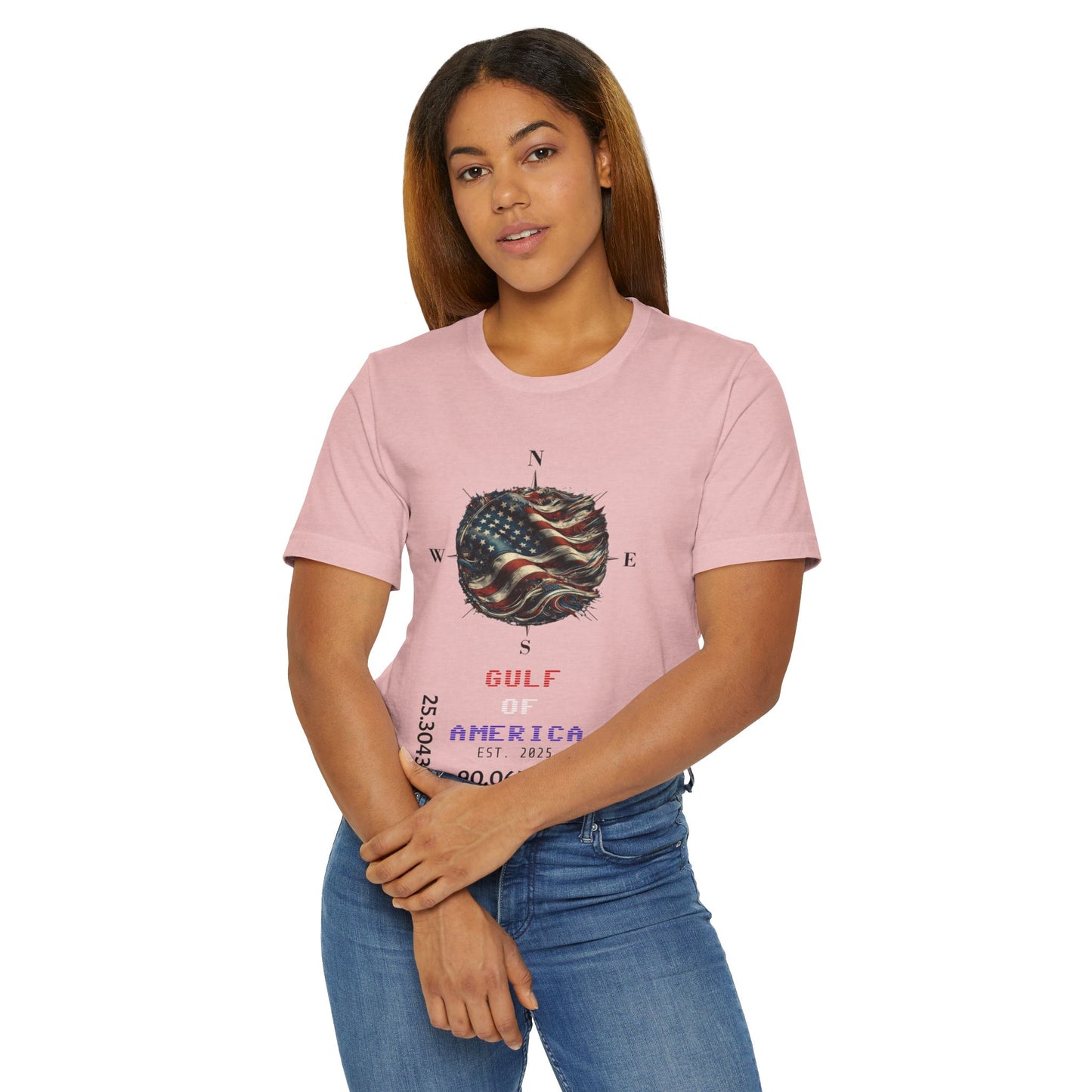Gulf of America Unisex Jersey T-Shirt - Vintage Compass & Fish Design