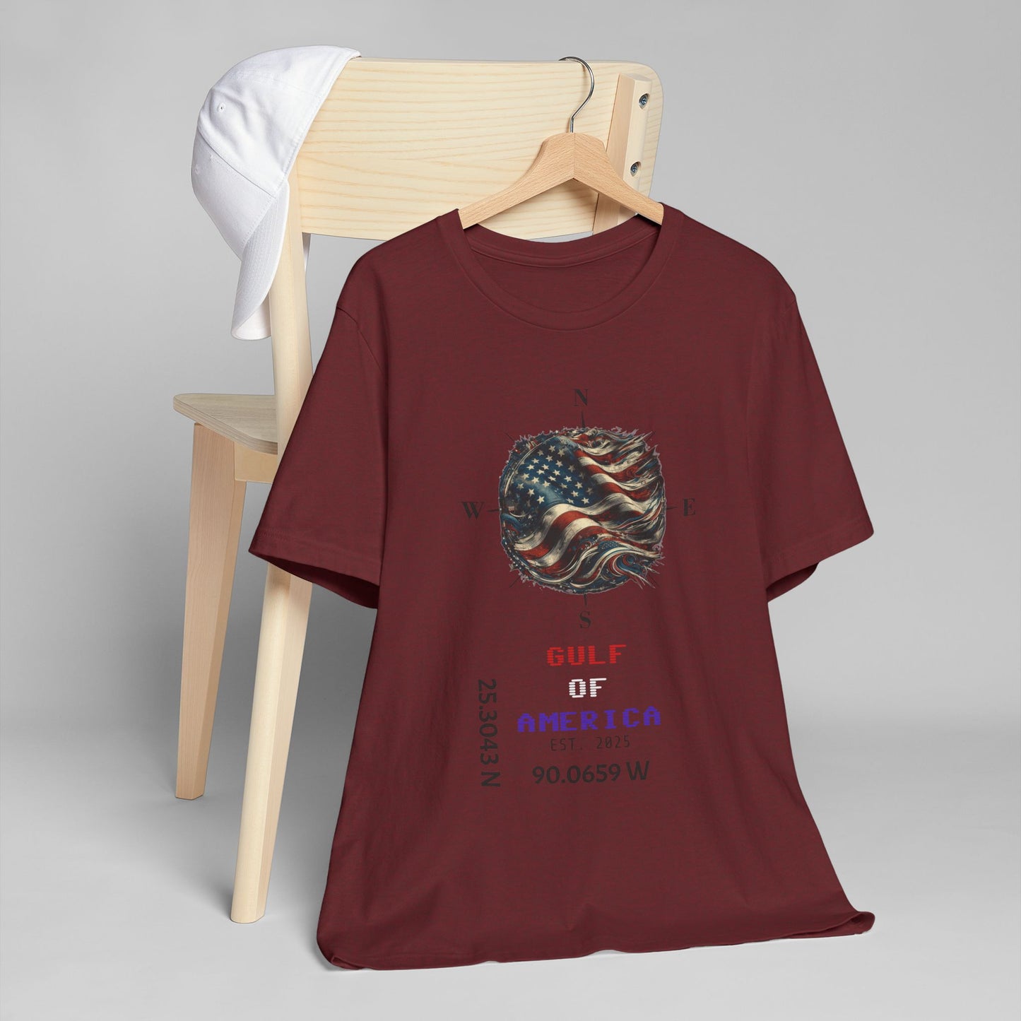 Gulf of America Unisex Jersey T-Shirt - Vintage Compass & Fish Design