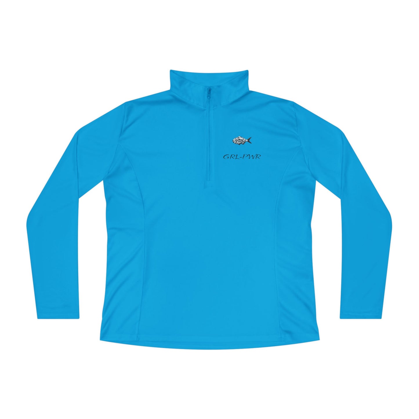Ladies Quarter-Zip Pullover with Surfing Wave Design - Perfect for Beach Lovers and Outdoor Adventurers