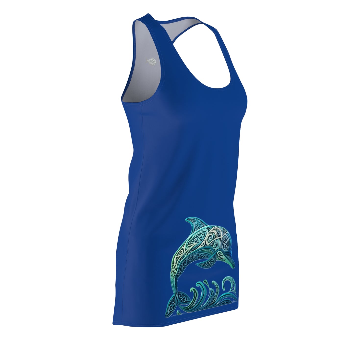 Whimsical Dolphin Design Racerback Dress for Women - Perfect for Beach Days & Summer Celebrations