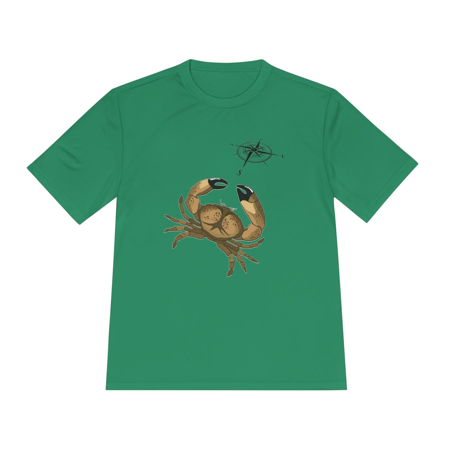 Coastal Adventure Unisex Moisture Wicking Tee - Crab & Fish Design