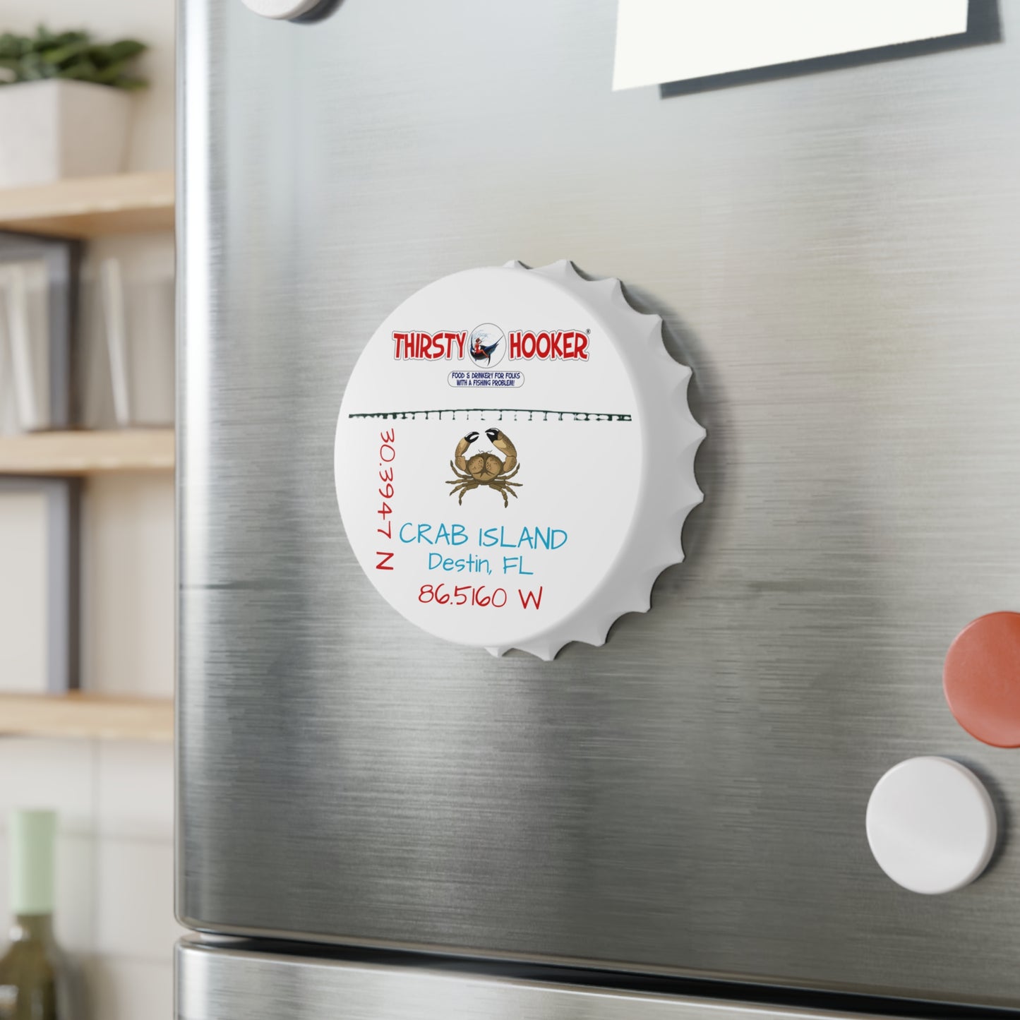 Personalized Crab Island Bottle Opener - Perfect for Beach Lovers and Seafood Enthusiasts