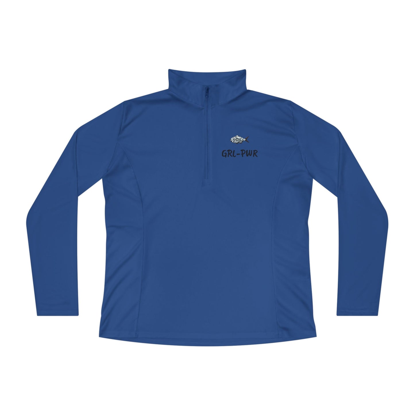 Ladies Quarter-Zip Pullover with Surf Wave Design - Perfect for Activewear & Casual Outings