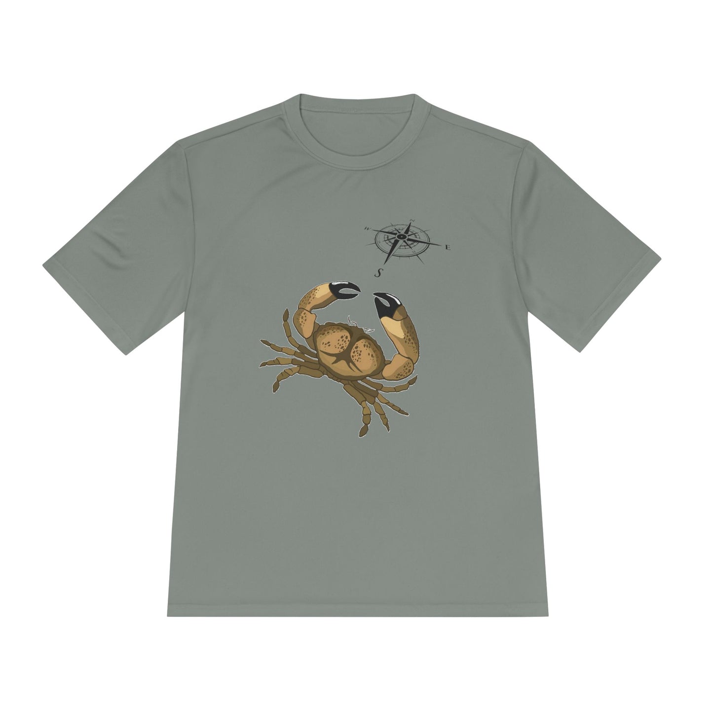 Coastal Adventure Unisex Moisture Wicking Tee - Crab & Fish Design