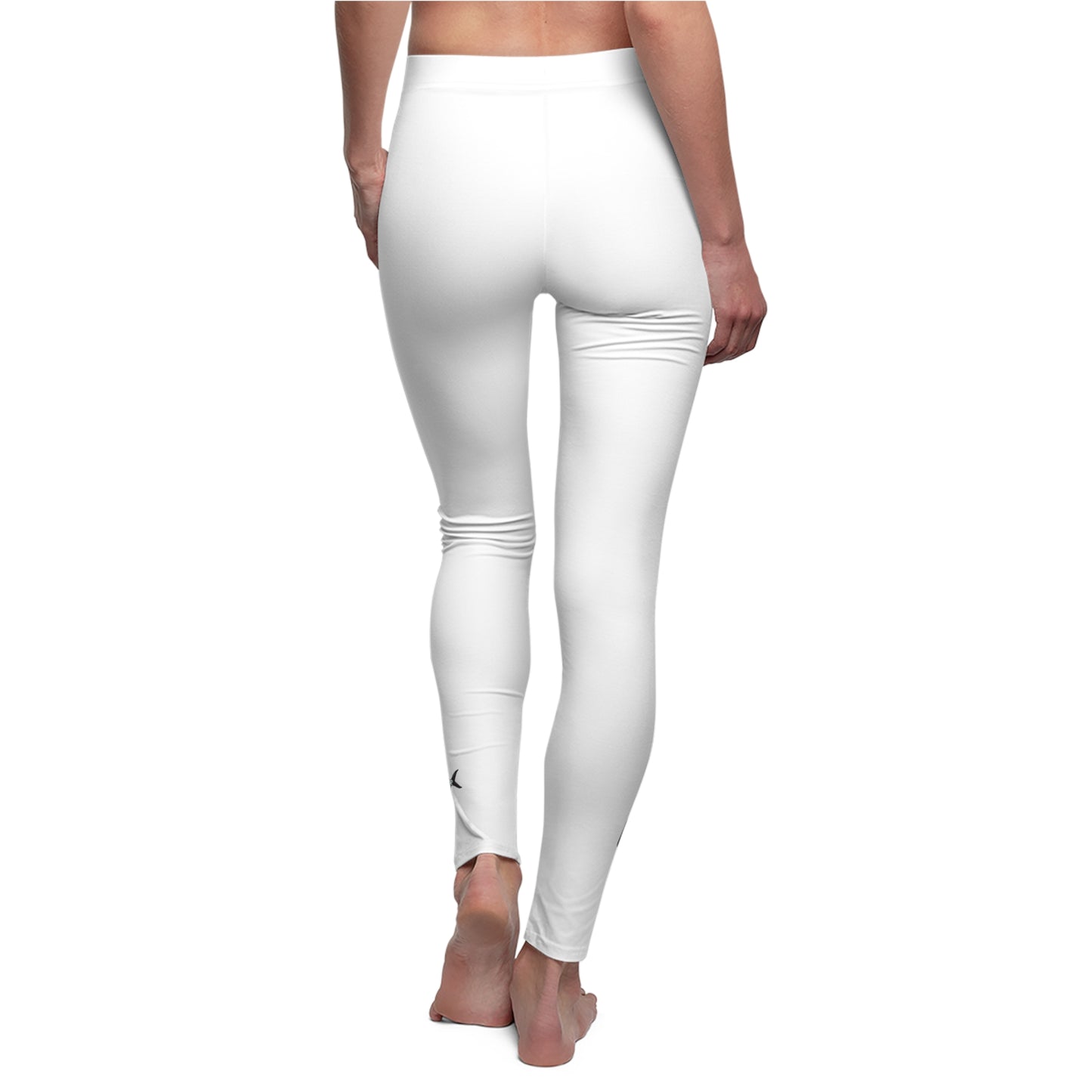 Stylish Women's Casual Leggings with Abstract White Design