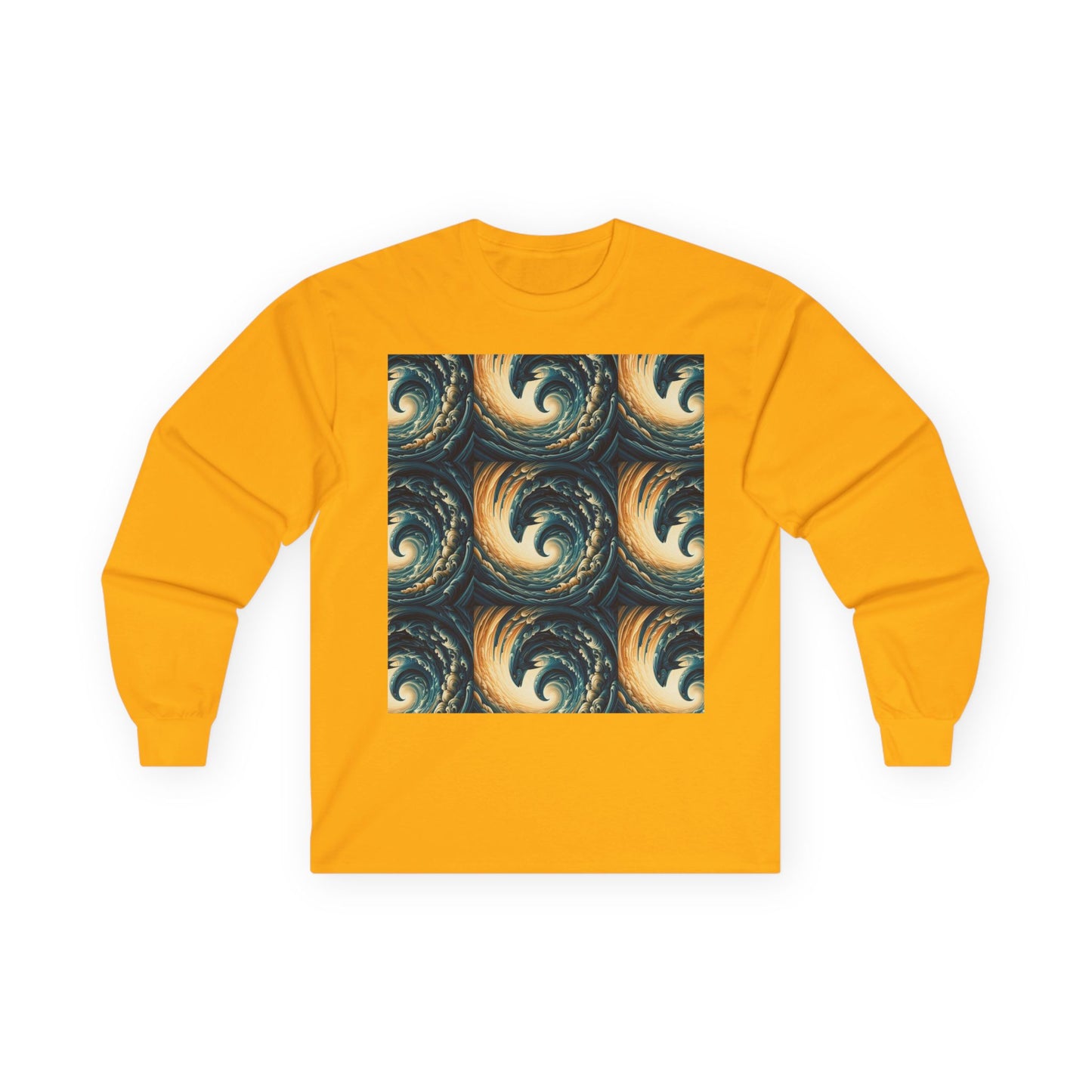 Ocean Wave Pattern Unisex Long Sleeve Tee