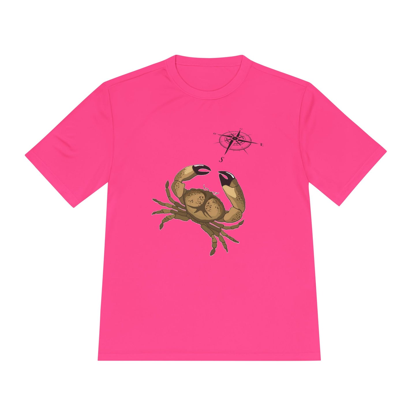 Coastal Adventure Unisex Moisture Wicking Tee - Crab & Fish Design