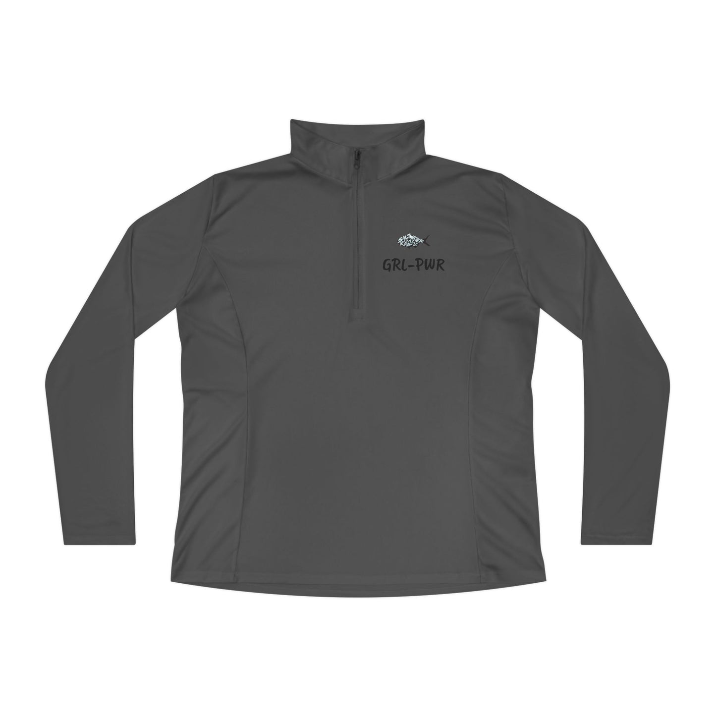 Ladies Quarter-Zip Pullover with Surf Wave Design - Perfect for Activewear & Casual Outings