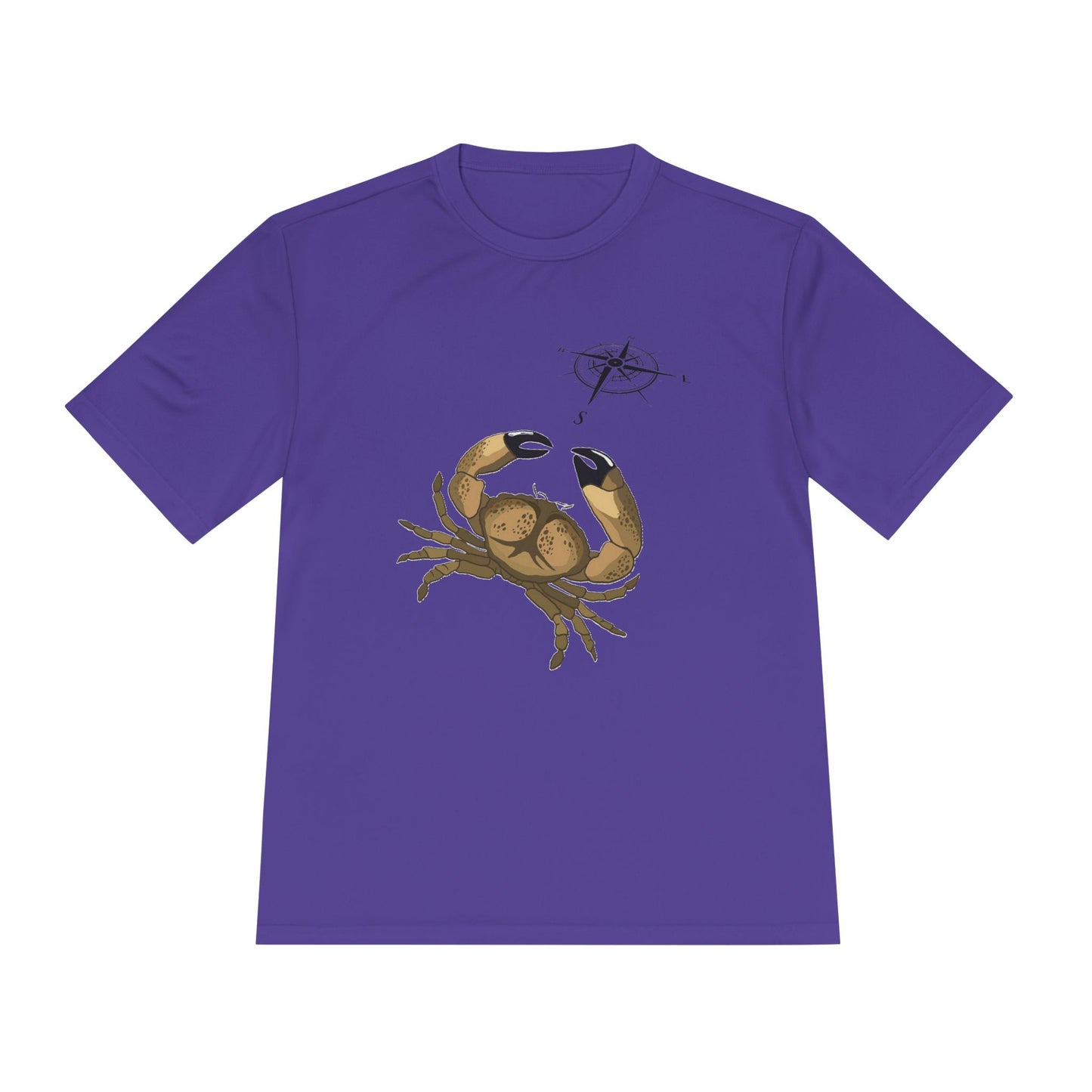 Coastal Adventure Unisex Moisture Wicking Tee - Crab & Fish Design