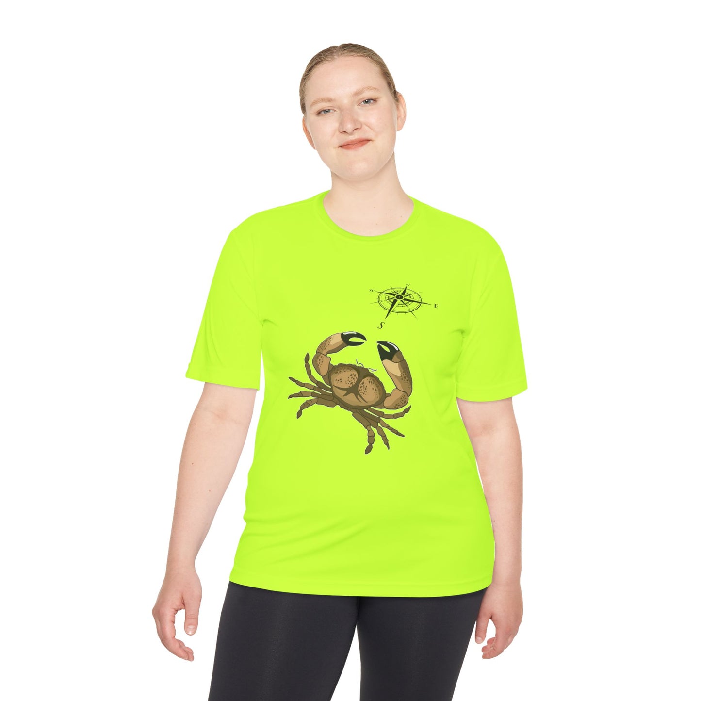 Coastal Adventure Unisex Moisture Wicking Tee - Crab & Fish Design
