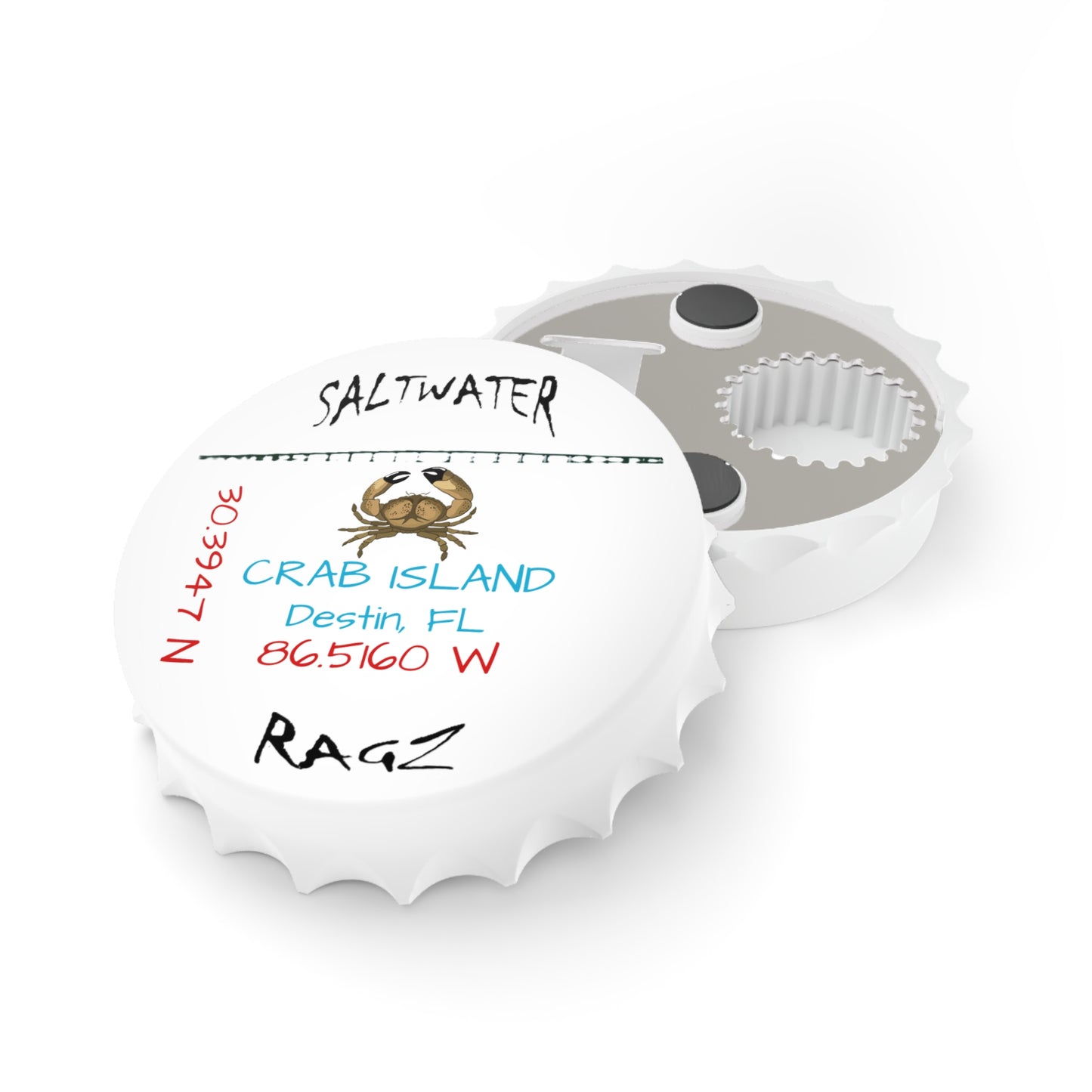 Personalized Crab Island Bottle Opener - Perfect for Beach Lovers and Seafood Enthusiasts