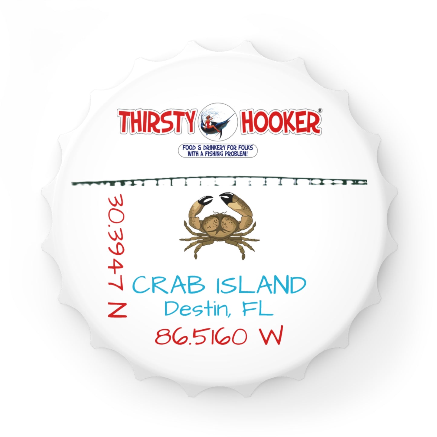 Personalized Crab Island Bottle Opener - Perfect for Beach Lovers and Seafood Enthusiasts