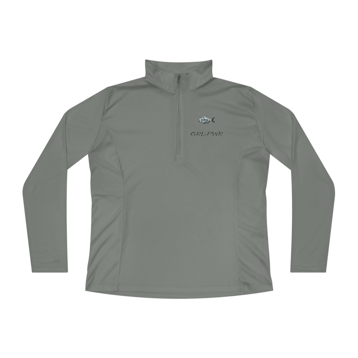 Ladies Quarter-Zip Pullover with Surfing Wave Design - Perfect for Beach Lovers and Outdoor Adventurers