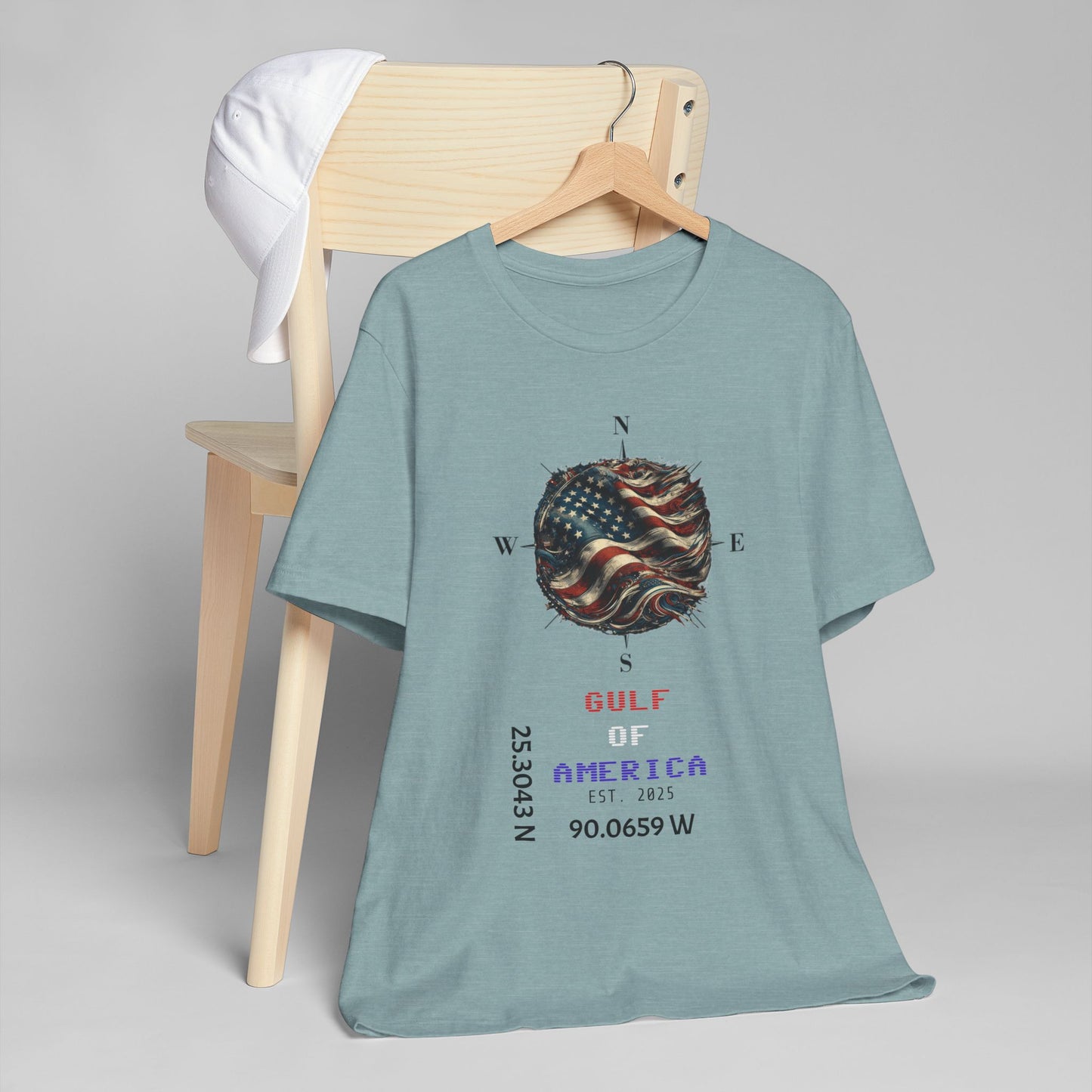 Gulf of America Unisex Jersey T-Shirt - Vintage Compass & Fish Design