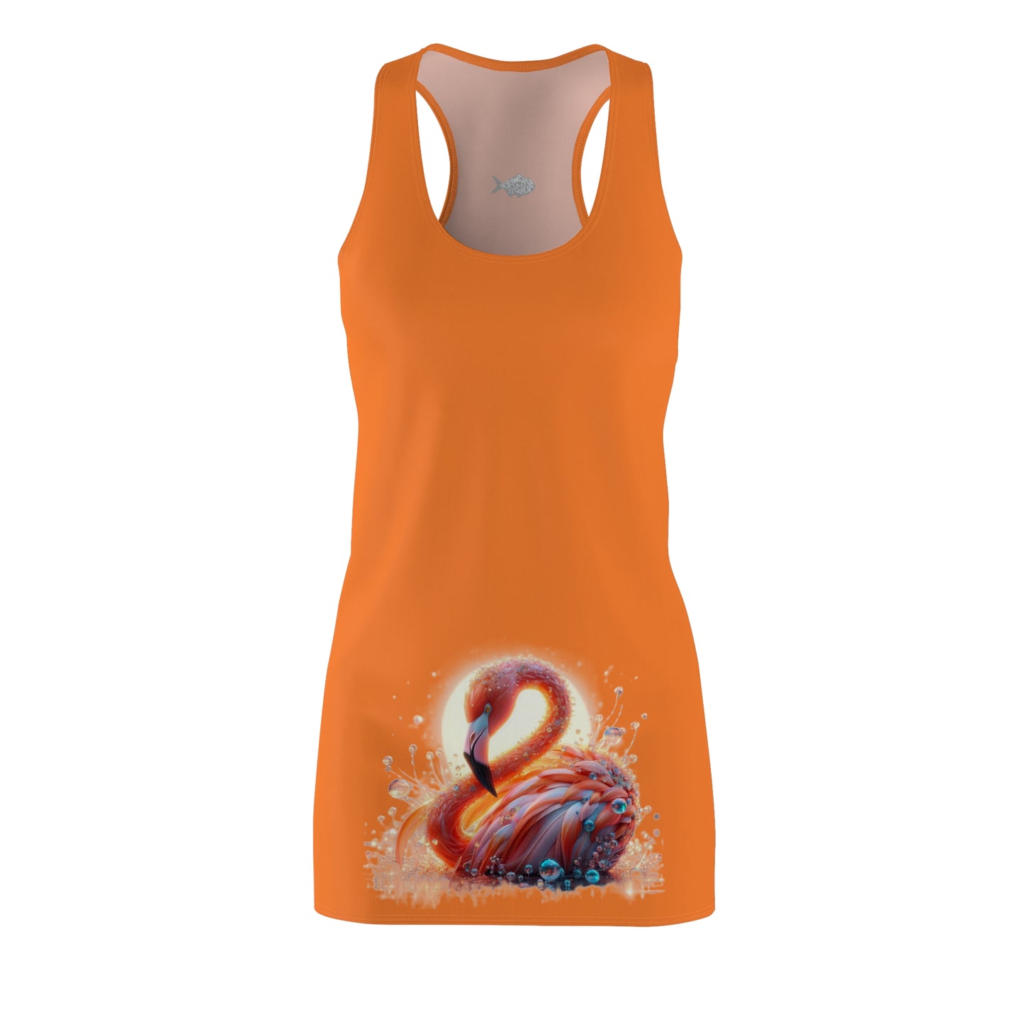 Whimsical Flamingo Design Racerback Dress for Women - Perfect for Beach Days & Summer Celebrations