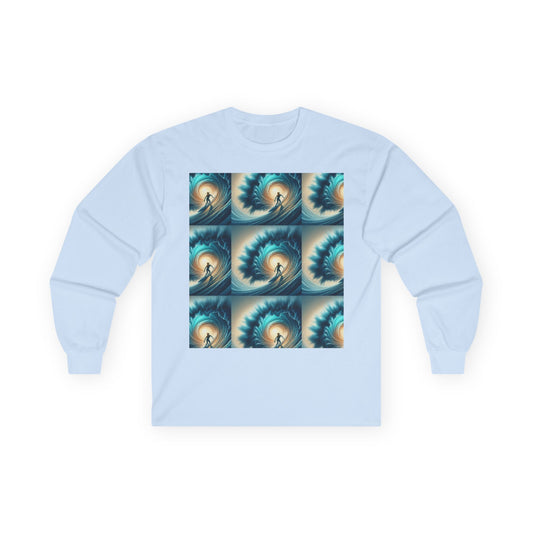 Ocean Wave Art Long Sleeve Tee for Nature Lovers