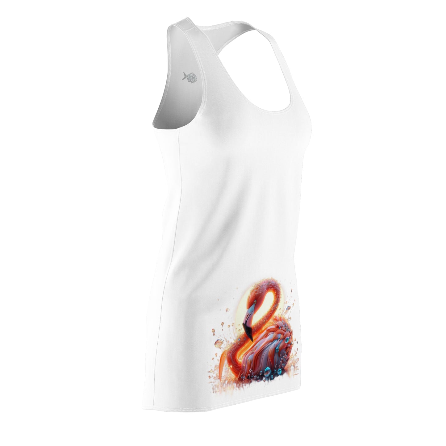 Whimsical Flamingo Design Racerback Dress for Women - Perfect for Beach Days & Summer Celebrations