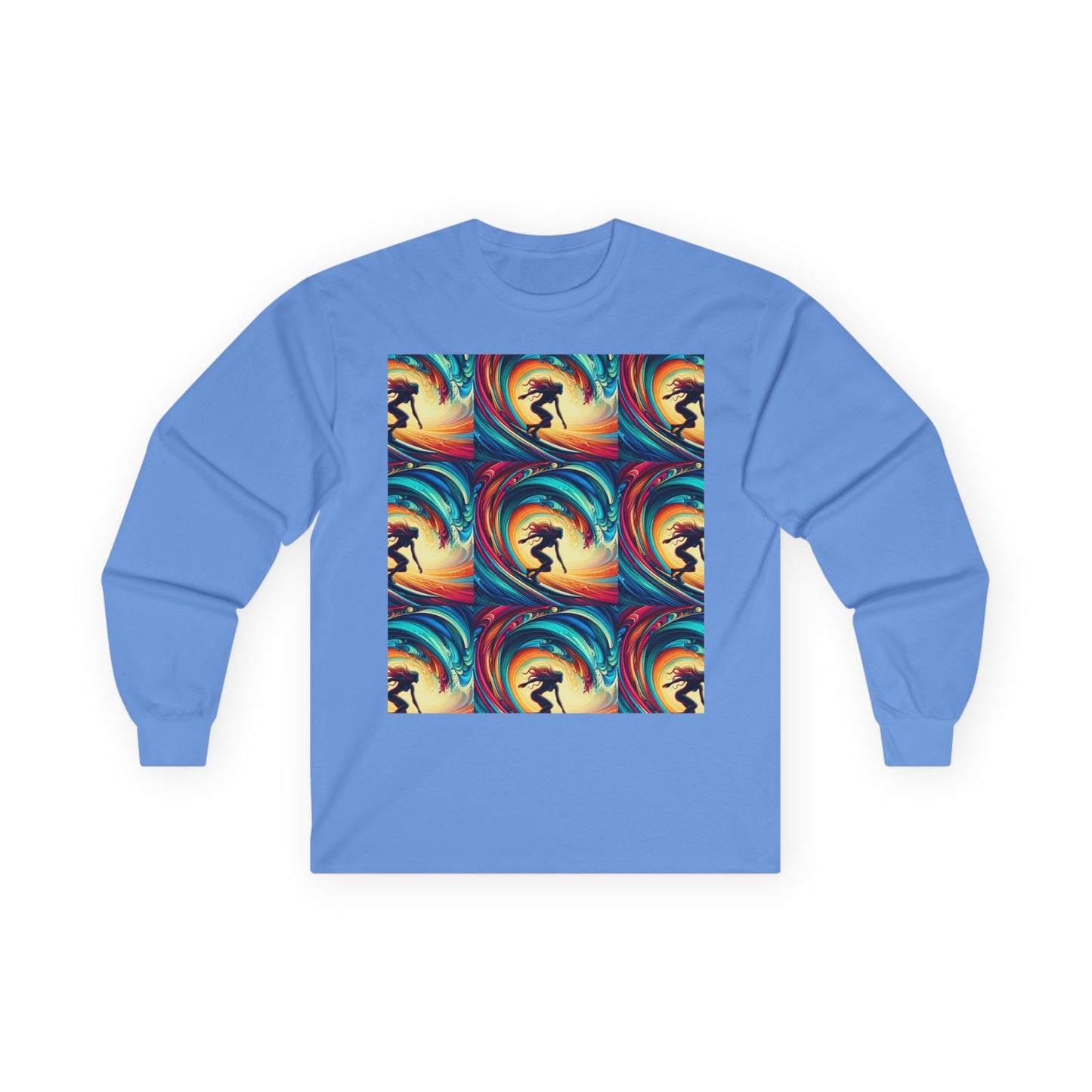 Surf Vibes Unisex Long Sleeve Tee - Colorful Wave Design