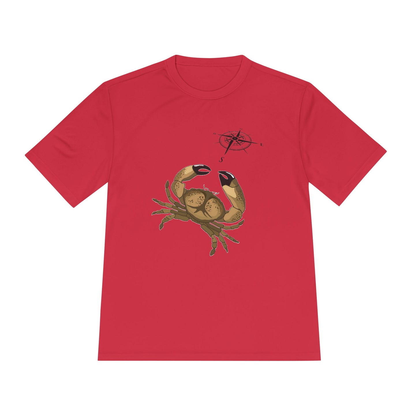 Coastal Adventure Unisex Moisture Wicking Tee - Crab & Fish Design