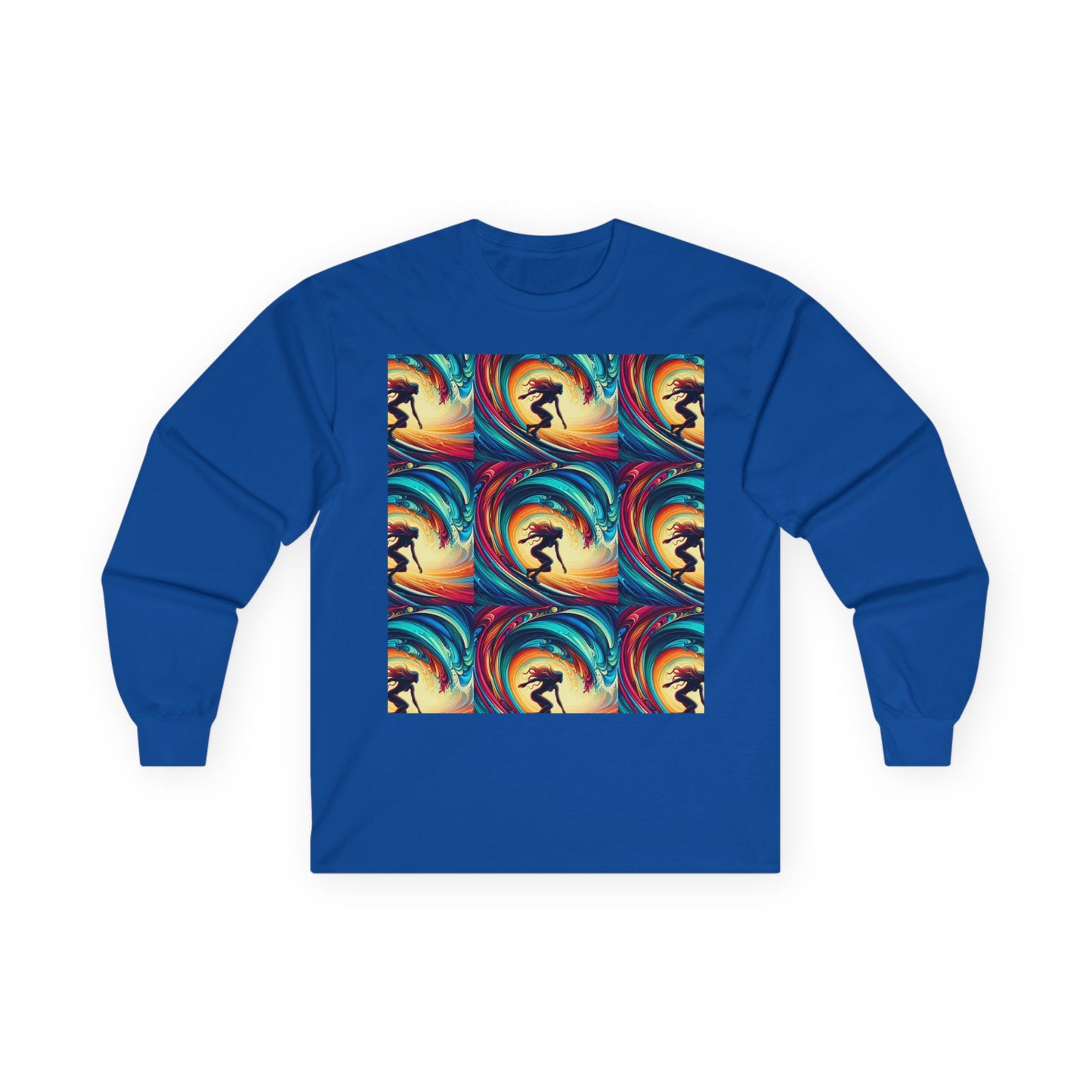 Surf Vibes Unisex Long Sleeve Tee - Colorful Wave Design