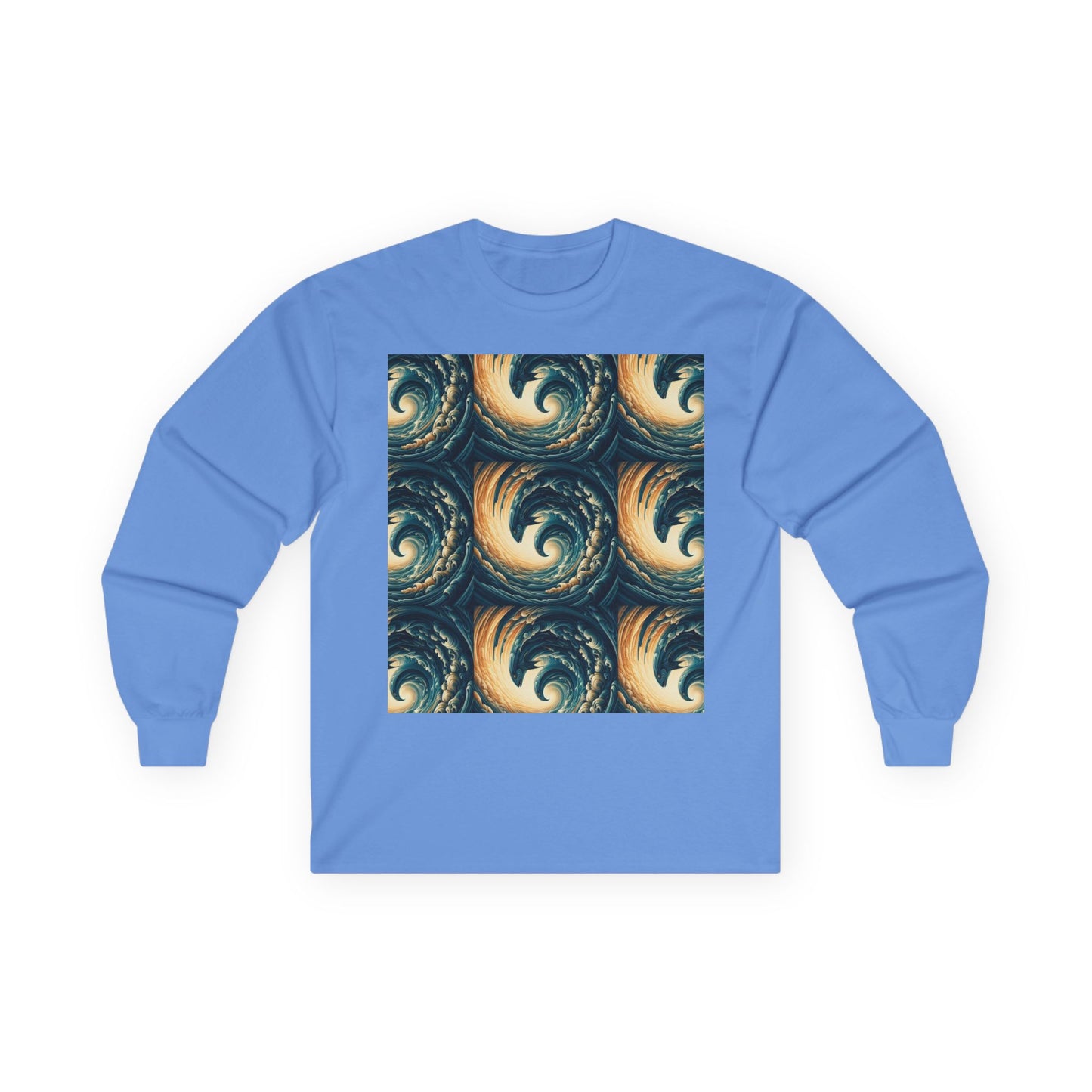 Ocean Wave Pattern Unisex Long Sleeve Tee