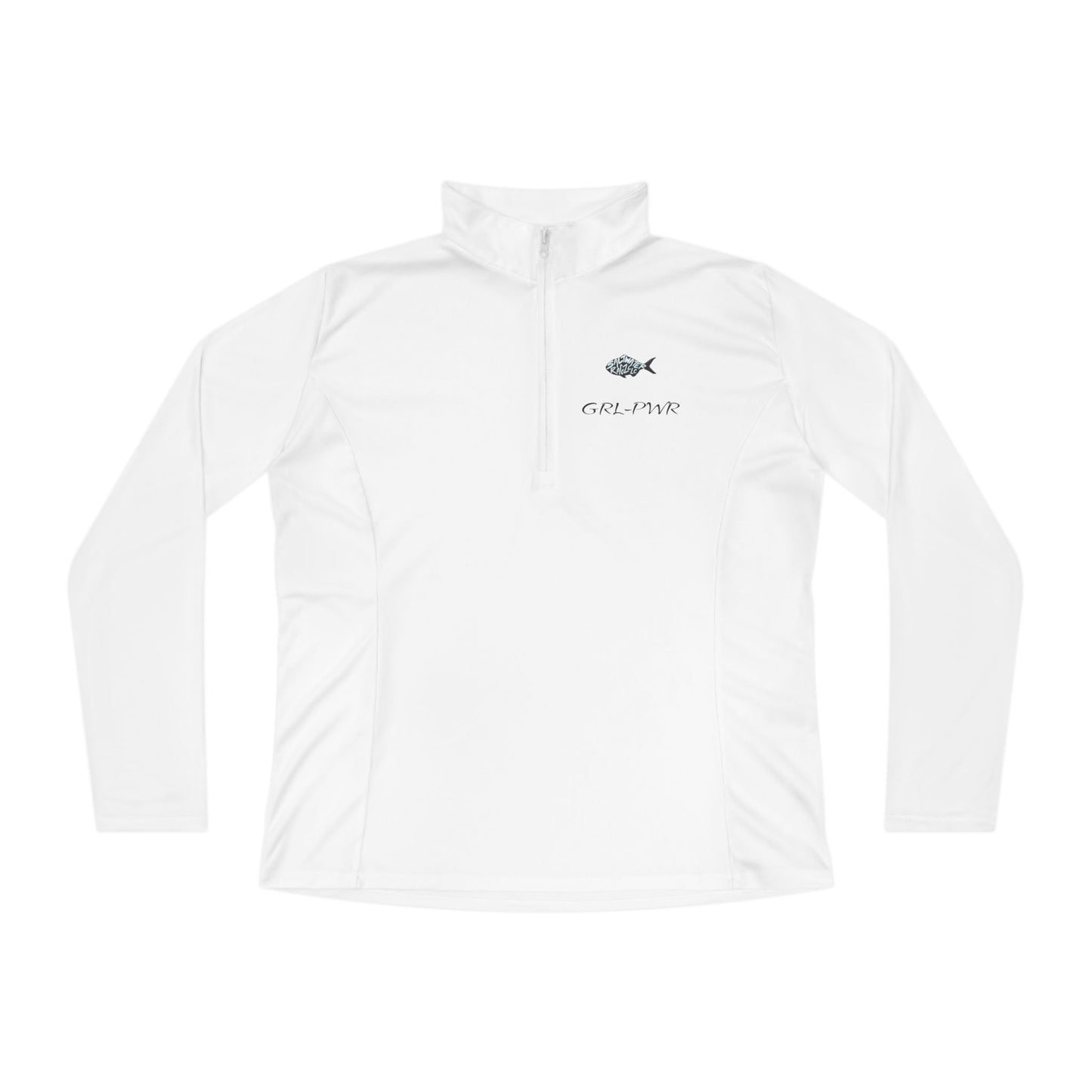 Ladies Quarter-Zip Pullover with Surfing Wave Design - Perfect for Beach Lovers and Outdoor Adventurers