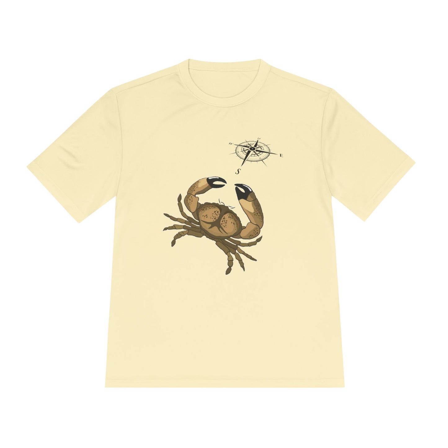 Coastal Adventure Unisex Moisture Wicking Tee - Crab & Fish Design