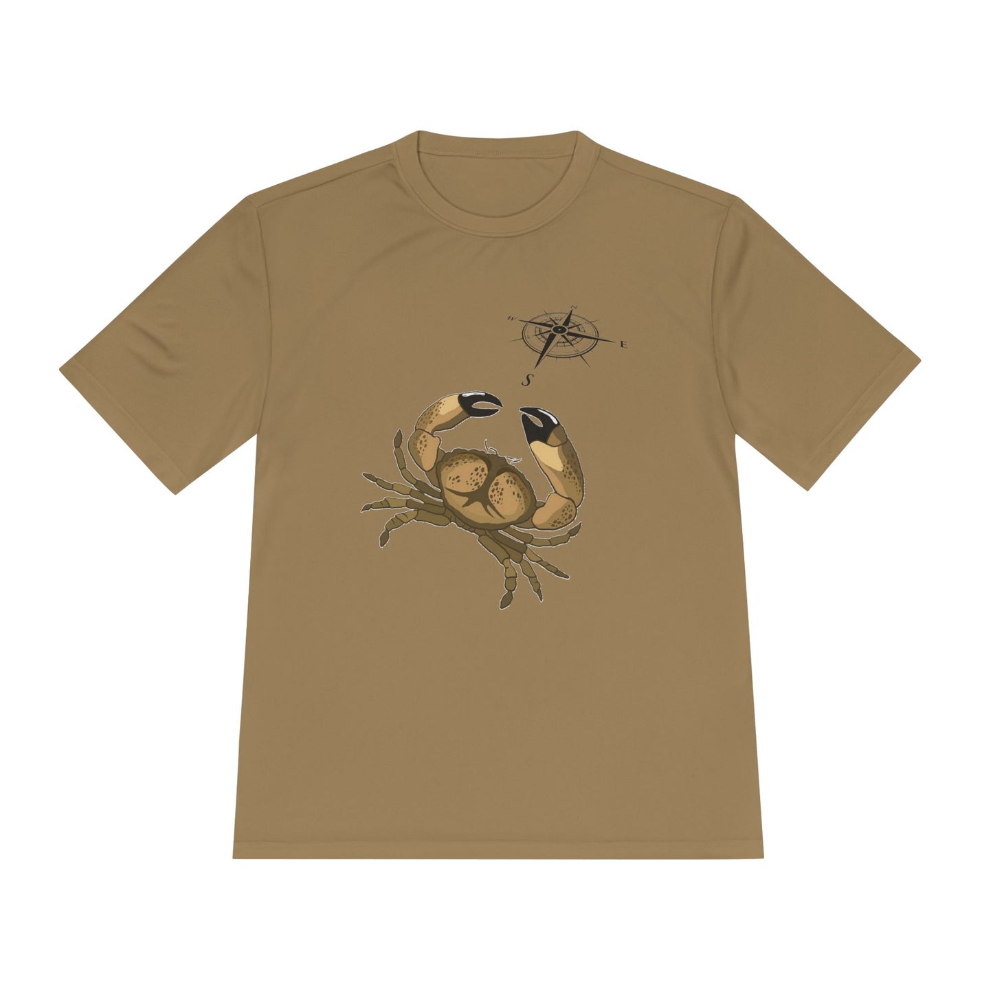 Coastal Adventure Unisex Moisture Wicking Tee - Crab & Fish Design