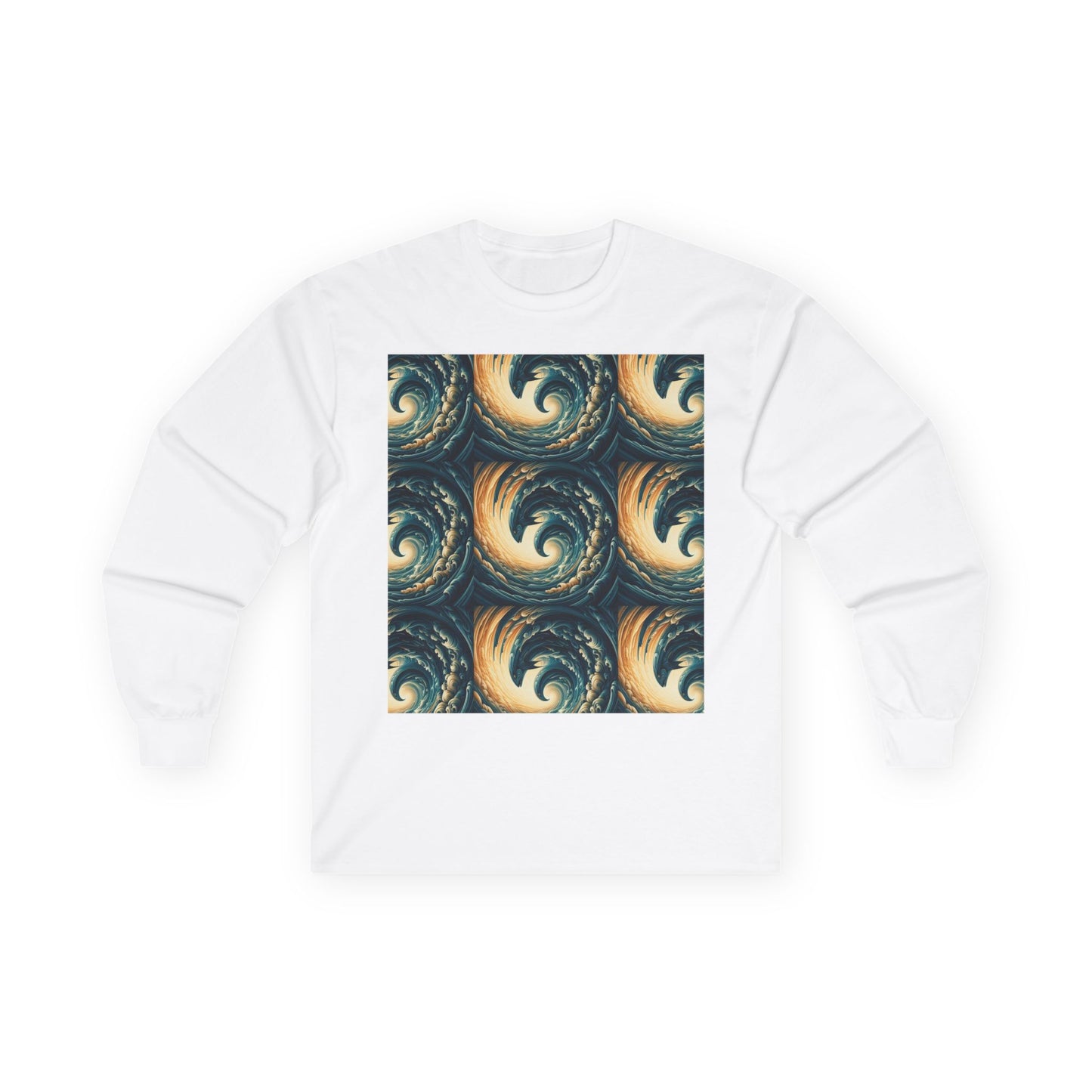 Ocean Wave Pattern Unisex Long Sleeve Tee