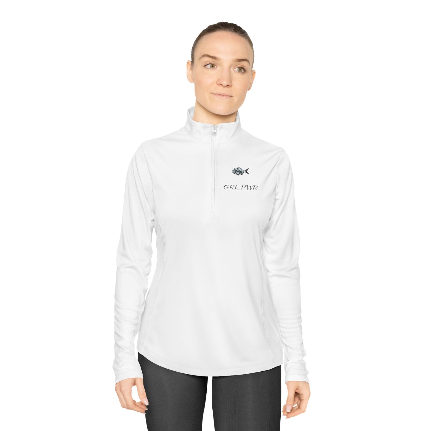 Ladies Quarter-Zip Pullover with Surfing Wave Design - Perfect for Beach Lovers and Outdoor Adventurers