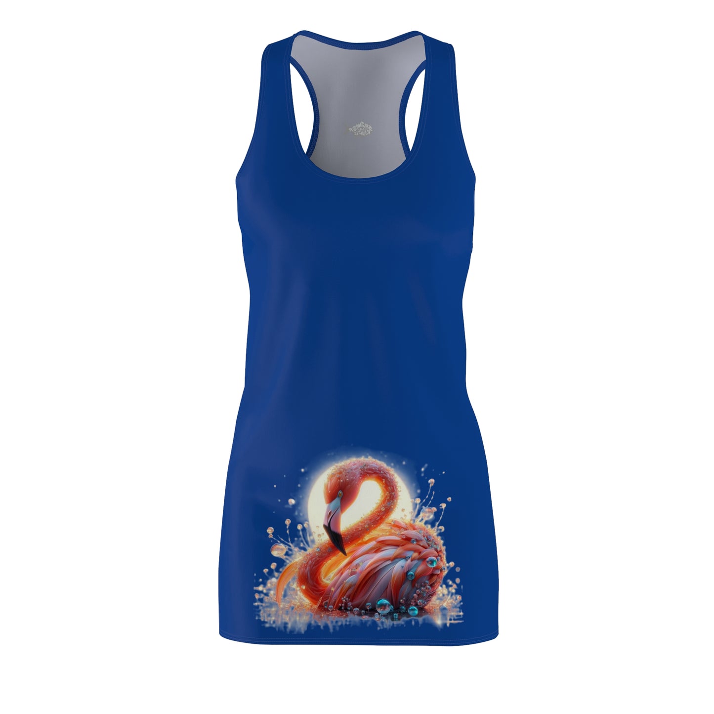 Whimsical Flamingo Design Racerback Dress for Women - Perfect for Beach Days & Summer Celebrations