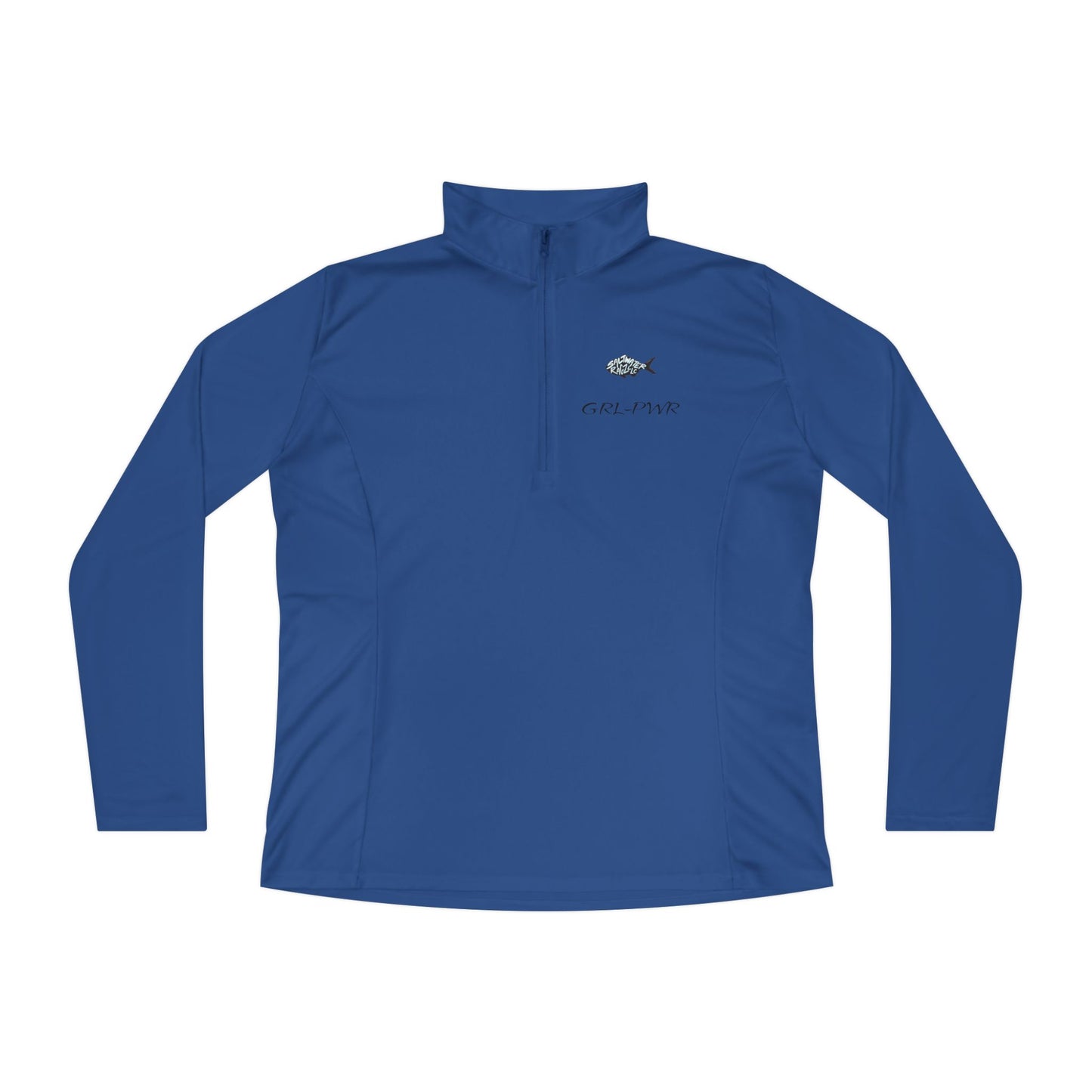 Ladies Quarter-Zip Pullover with Surfing Wave Design - Perfect for Beach Lovers and Outdoor Adventurers