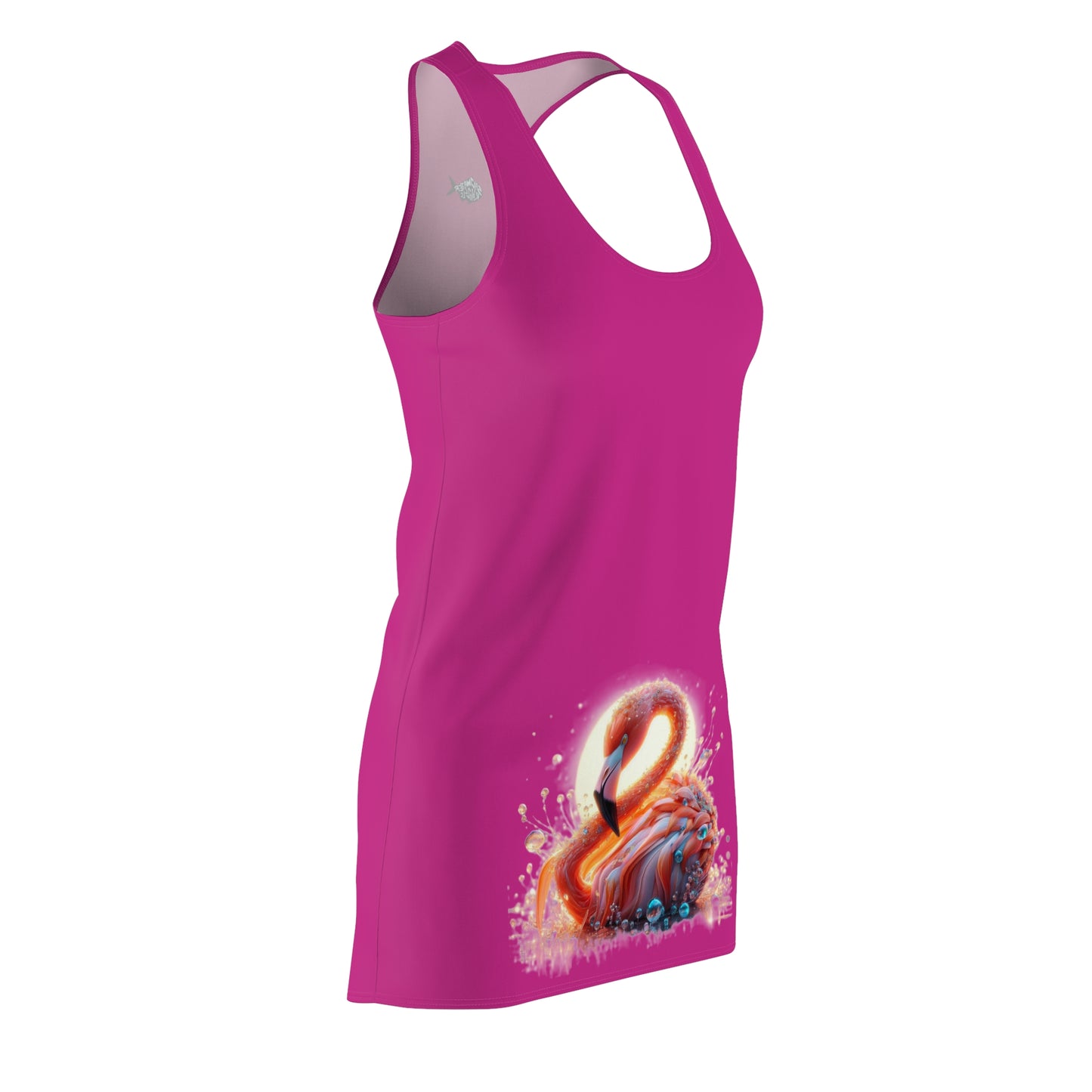 Whimsical Flamingo Design Racerback Dress for Women - Perfect for Beach Days & Summer Celebrations