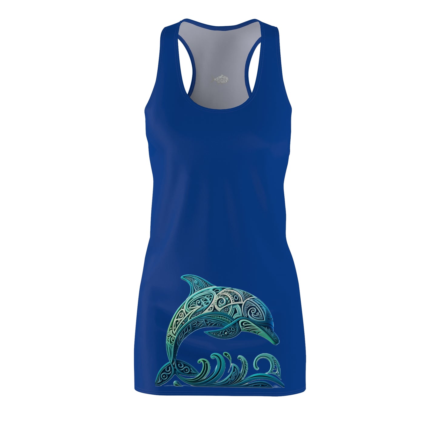 Whimsical Dolphin Design Racerback Dress for Women - Perfect for Beach Days & Summer Celebrations