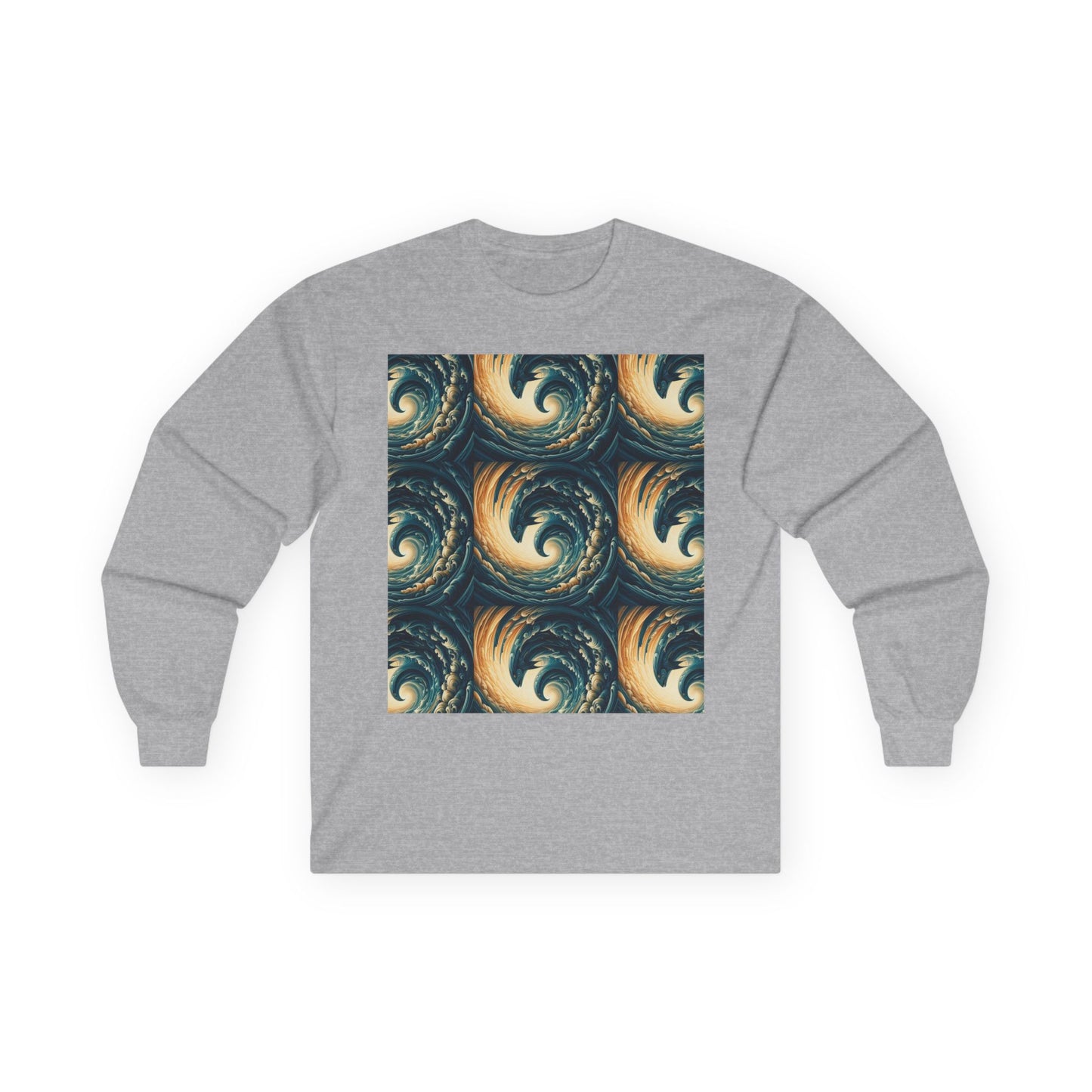 Ocean Wave Pattern Unisex Long Sleeve Tee