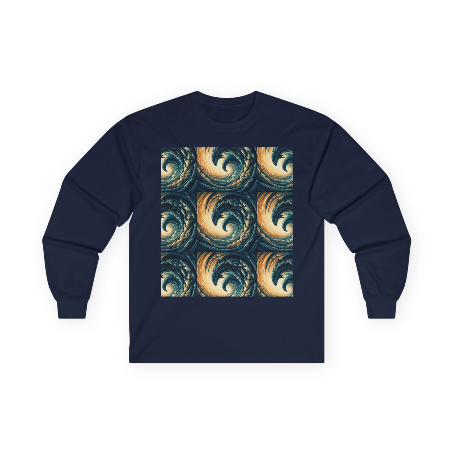 Ocean Wave Pattern Unisex Long Sleeve Tee