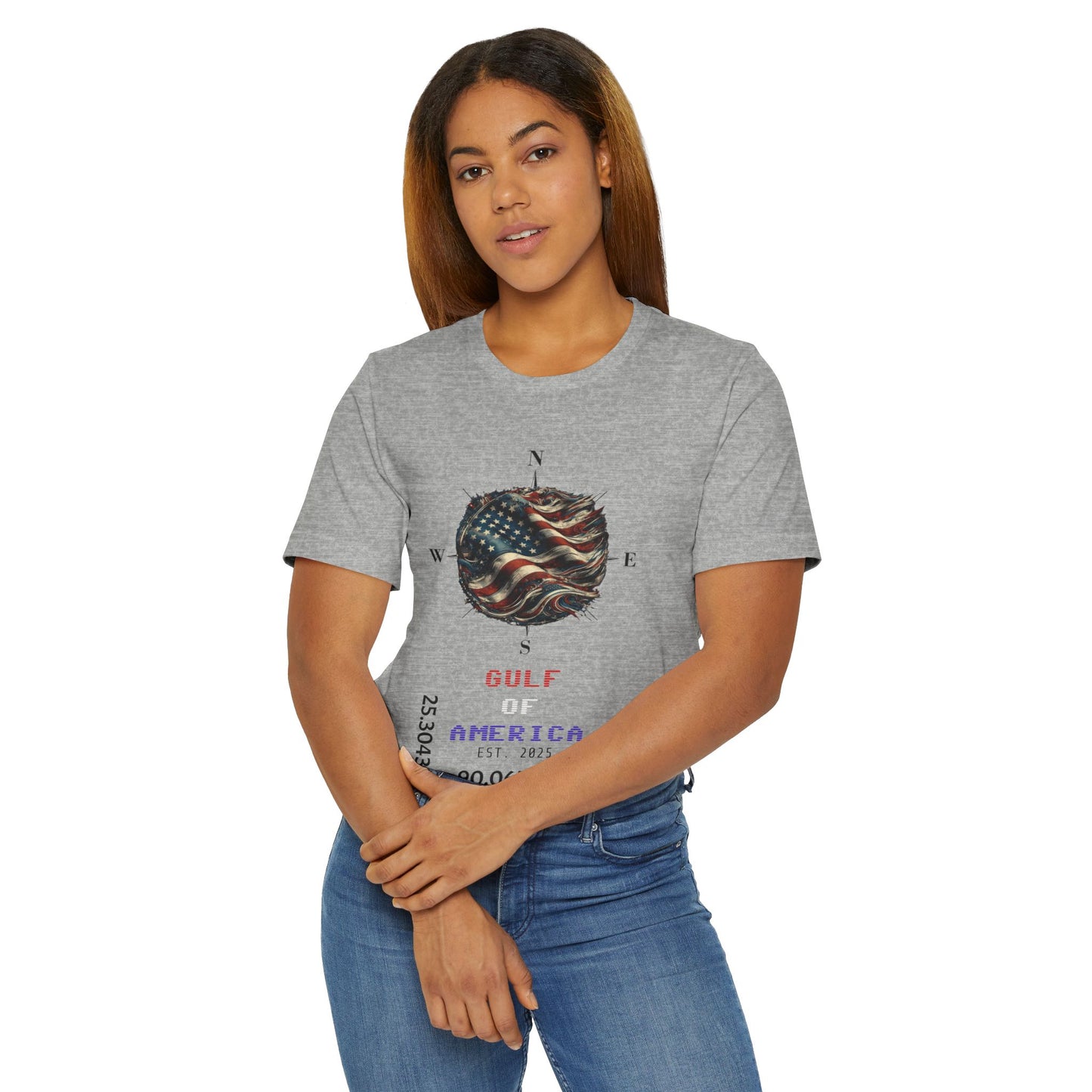 Gulf of America Unisex Jersey T-Shirt - Vintage Compass & Fish Design
