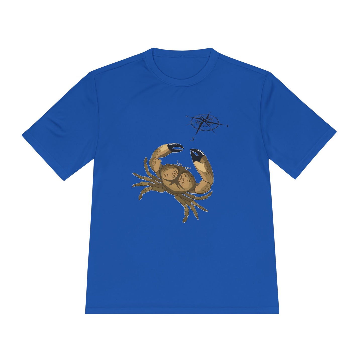 Coastal Adventure Unisex Moisture Wicking Tee - Crab & Fish Design
