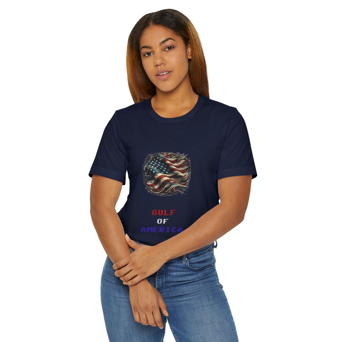 Gulf of America Unisex Jersey T-Shirt - Vintage Compass & Fish Design