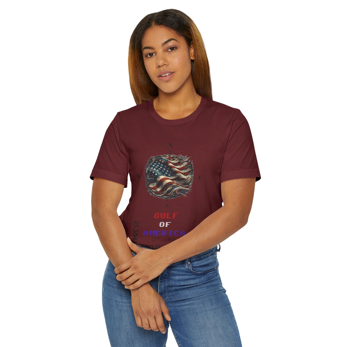 Gulf of America Unisex Jersey T-Shirt - Vintage Compass & Fish Design