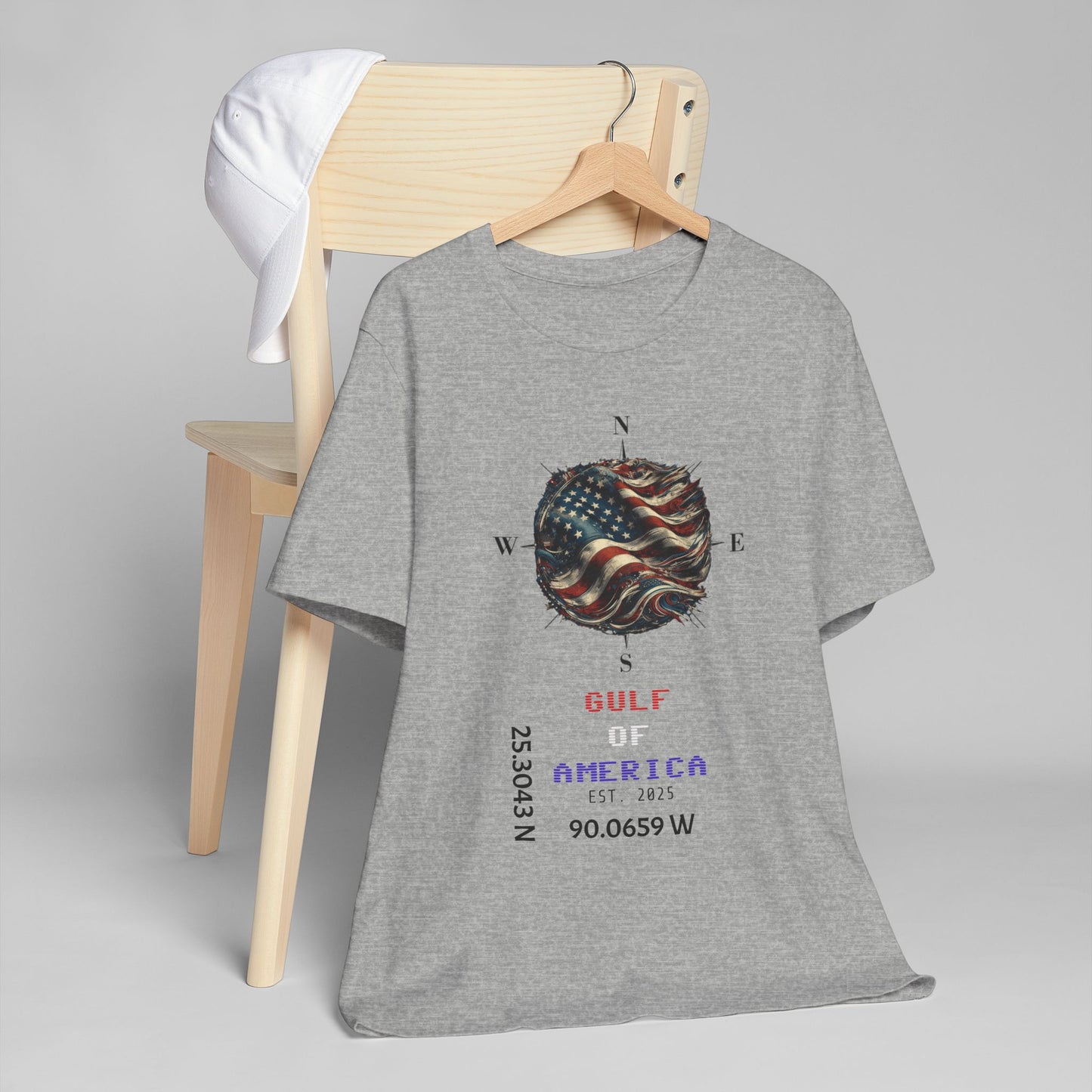 Gulf of America Unisex Jersey T-Shirt - Vintage Compass & Fish Design