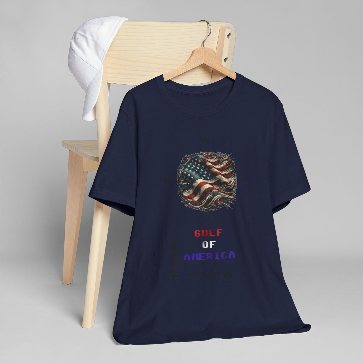 Gulf of America Unisex Jersey T-Shirt - Vintage Compass & Fish Design