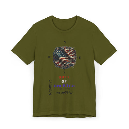 Gulf of America Unisex Jersey T-Shirt - Vintage Compass & Fish Design