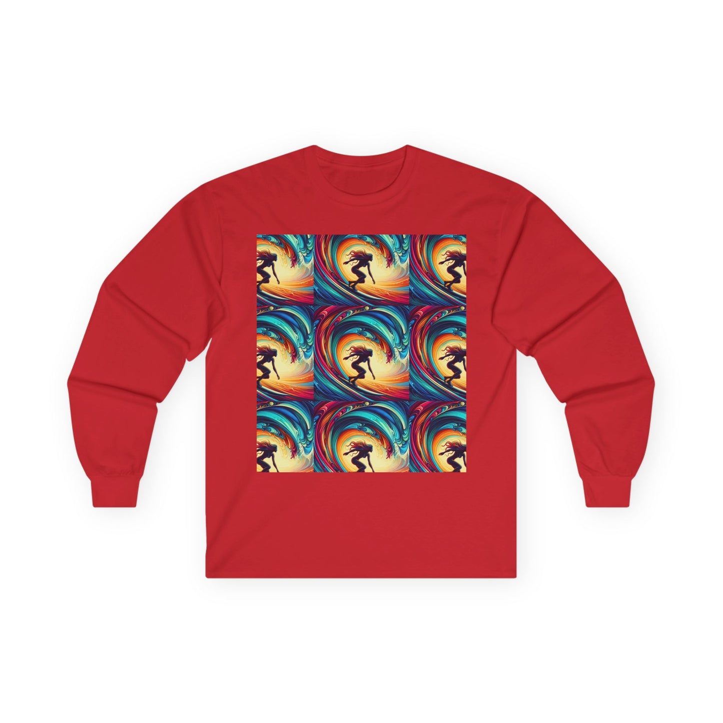 Surf Vibes Unisex Long Sleeve Tee - Colorful Wave Design