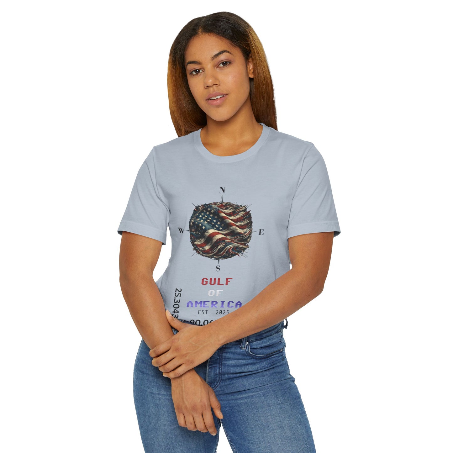 Gulf of America Unisex Jersey T-Shirt - Vintage Compass & Fish Design