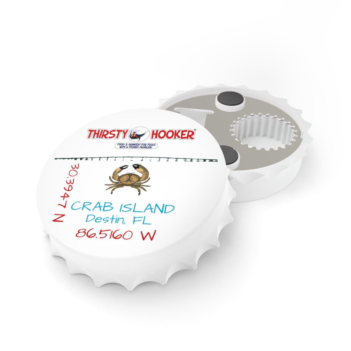 Personalized Crab Island Bottle Opener - Perfect for Beach Lovers and Seafood Enthusiasts