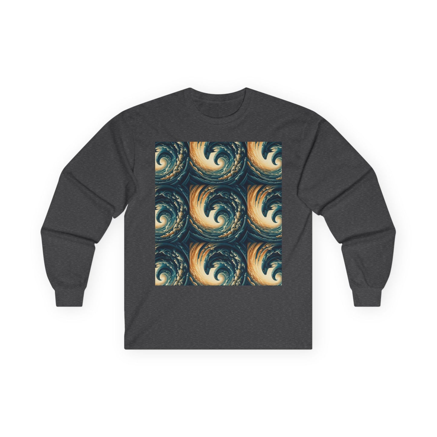 Ocean Wave Pattern Unisex Long Sleeve Tee